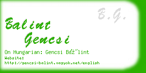 balint gencsi business card